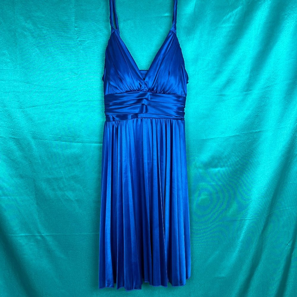 Intrigue disco dress, shiny blue,  medium